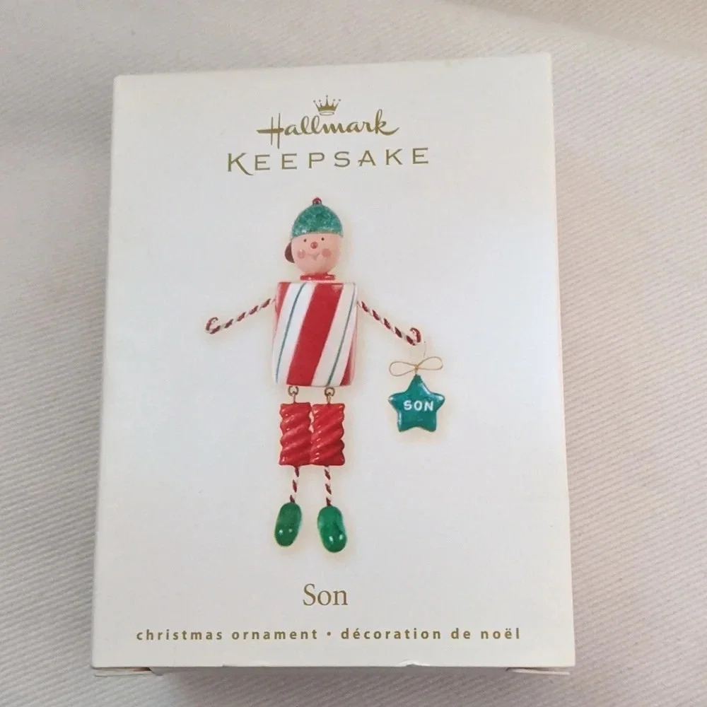 Hallmark Keepsake "Son" Christmas Ornament Candy Boy 2008 new in box rare htf